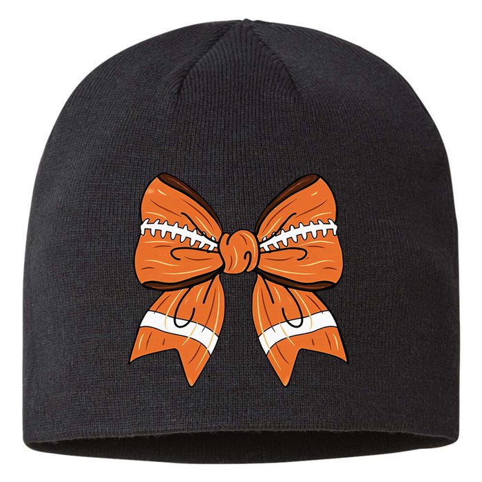 Coquette Bow American Football Thanksgiving Sustainable Beanie