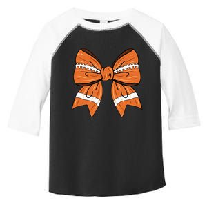 Coquette Bow American Football Thanksgiving Toddler Fine Jersey T-Shirt