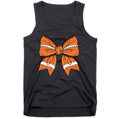 Coquette Bow American Football Thanksgiving Tank Top