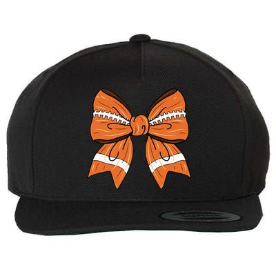 Coquette Bow American Football Thanksgiving Wool Snapback Cap