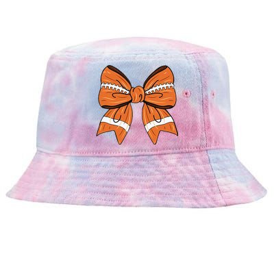 Coquette Bow American Football Thanksgiving Tie-Dyed Bucket Hat