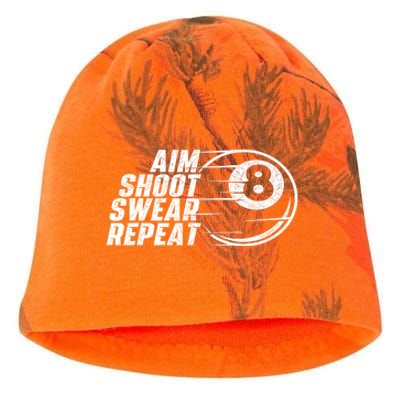 Cool Billiards Aim Shoot Swear Repeat Billiard Lover Pool Sports Game Gift Kati - Camo Knit Beanie