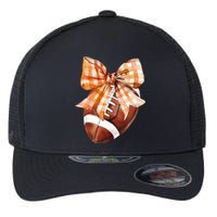 Coquette Bow American Football Autumn Thanksgiving Game Day Flexfit Unipanel Trucker Cap