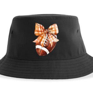 Coquette Bow American Football Autumn Thanksgiving Game Day Sustainable Bucket Hat