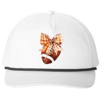 Coquette Bow American Football Autumn Thanksgiving Game Day Snapback Five-Panel Rope Hat