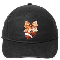 Coquette Bow American Football Autumn Thanksgiving Game Day 7-Panel Snapback Hat