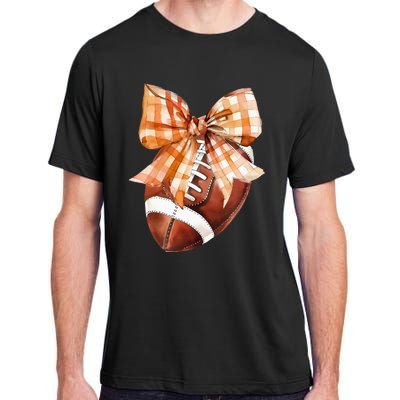 Coquette Bow American Football Autumn Thanksgiving Game Day Adult ChromaSoft Performance T-Shirt