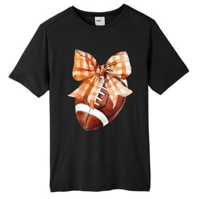 Coquette Bow American Football Autumn Thanksgiving Game Day Tall Fusion ChromaSoft Performance T-Shirt