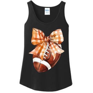 Coquette Bow American Football Autumn Thanksgiving Game Day Ladies Essential Tank