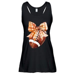 Coquette Bow American Football Autumn Thanksgiving Game Day Ladies Essential Flowy Tank