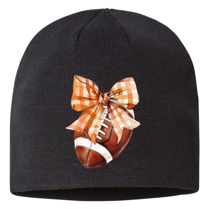 Coquette Bow American Football Autumn Thanksgiving Game Day Sustainable Beanie