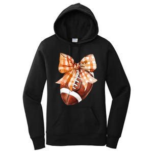 Coquette Bow American Football Autumn Thanksgiving Game Day Women's Pullover Hoodie