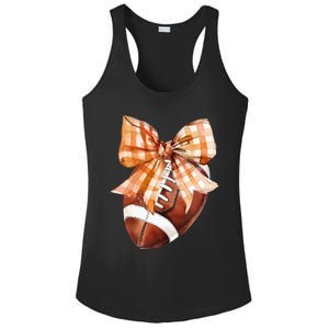 Coquette Bow American Football Autumn Thanksgiving Game Day Ladies PosiCharge Competitor Racerback Tank