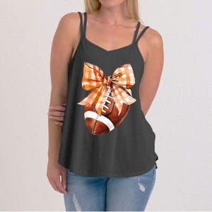 Coquette Bow American Football Autumn Thanksgiving Game Day Women's Strappy Tank