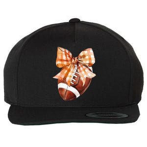 Coquette Bow American Football Autumn Thanksgiving Game Day Wool Snapback Cap