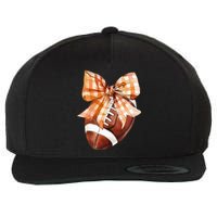 Coquette Bow American Football Autumn Thanksgiving Game Day Wool Snapback Cap