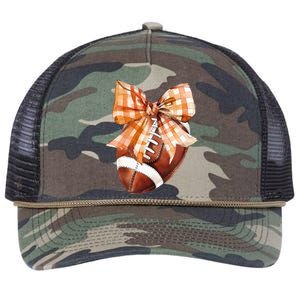 Coquette Bow American Football Autumn Thanksgiving Game Day Retro Rope Trucker Hat Cap