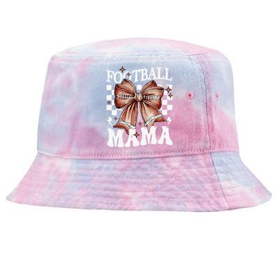 Coquette Bow American Football Mama Thanksgiving Autumn Fall Tie-Dyed Bucket Hat