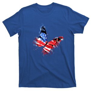 Cute Butterfly American Flag 4th Of July Gift T-Shirt