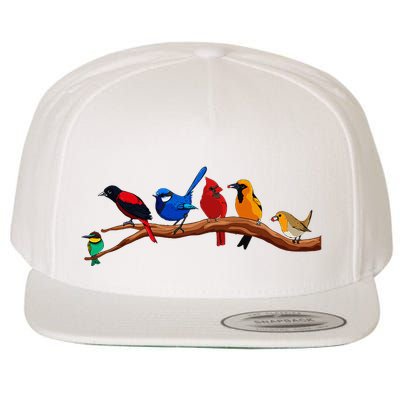 Cute Bird Art Nerd Birdwatcher Bird Watching Wool Snapback Cap