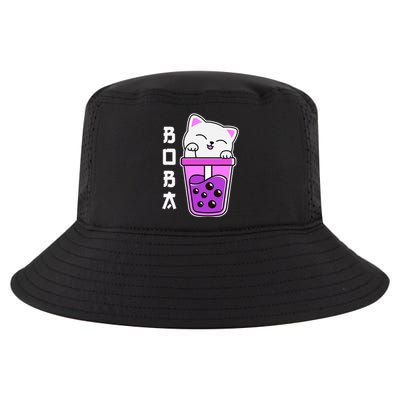 Cat Boba Anime Bubble Tea Neko Kawaii Teen Cool Comfort Performance Bucket Hat