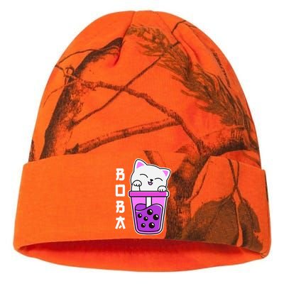 Cat Boba Anime Bubble Tea Neko Kawaii Teen Kati Licensed 12" Camo Beanie