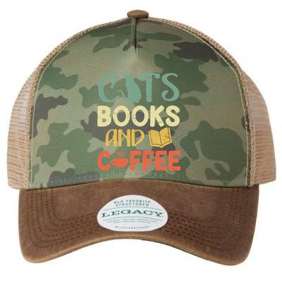 Cats Books And Coffee Cafe Coffee Drinker Legacy Tie Dye Trucker Hat