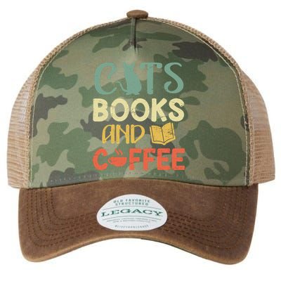 Cats Books And Coffee Cafe Coffee Drinker Legacy Tie Dye Trucker Hat