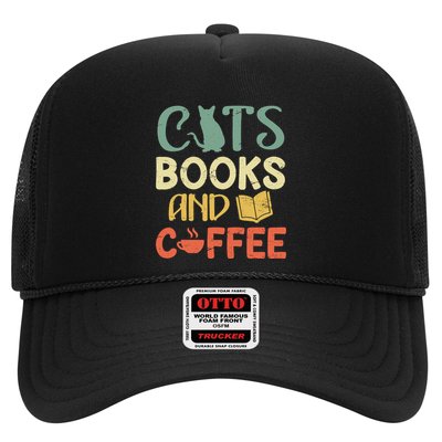 Cats Books And Coffee Cafe Coffee Drinker Trucker Hat