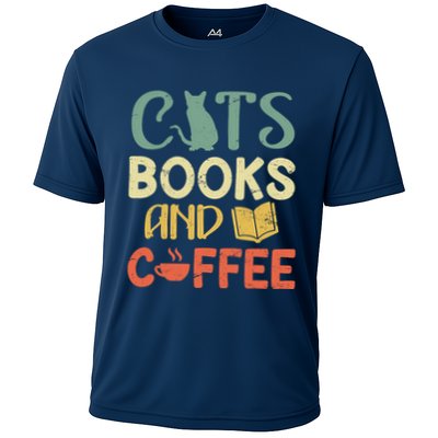 Cats Books And Coffee Cafe Coffee Drinker Performance Shirt