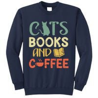 Cats Books And Coffee Cafe Coffee Drinker Sweatshirt