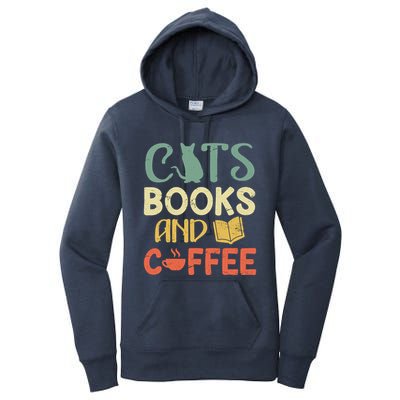 Cats Books And Coffee Cafe Coffee Drinker Women's Pullover Hoodie