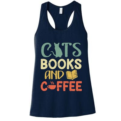 Cats Books And Coffee Cafe Coffee Drinker Womens Tank Top
