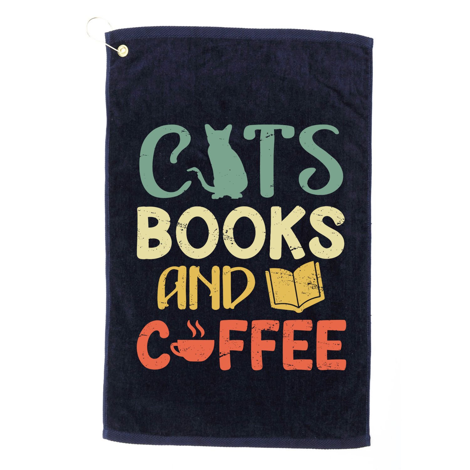 Cats Books And Coffee Cafe Coffee Drinker Golf Towel