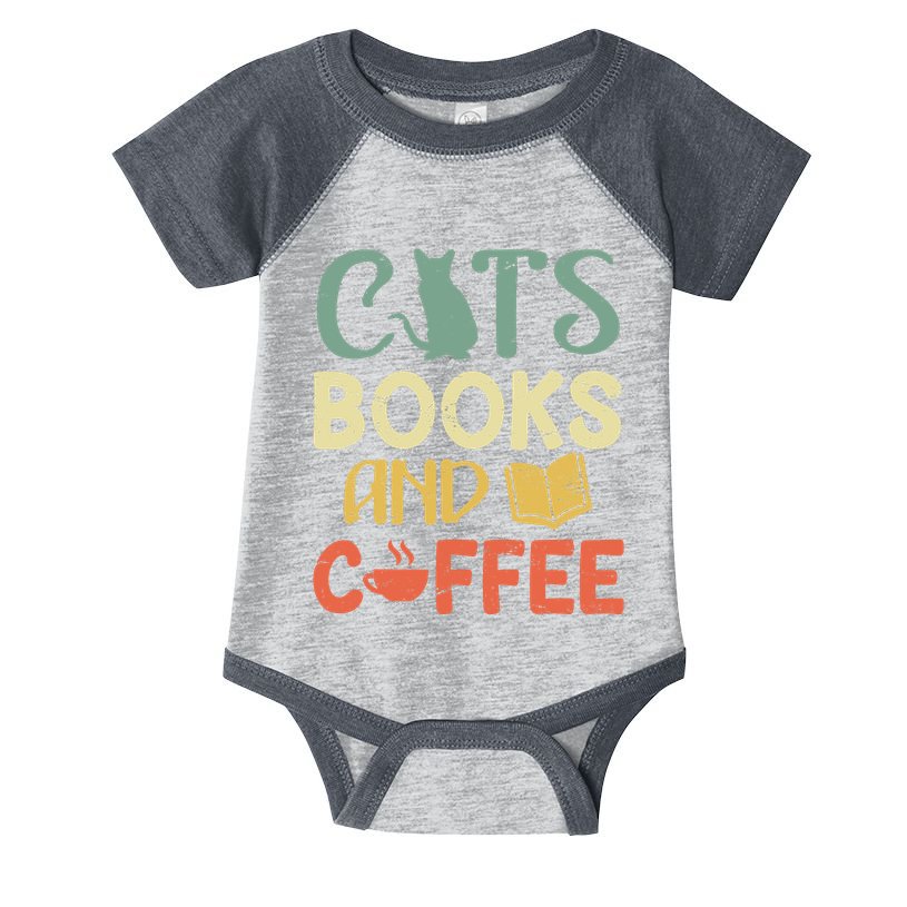 Cats Books And Coffee Cafe Coffee Drinker Infant Baby Jersey Bodysuit