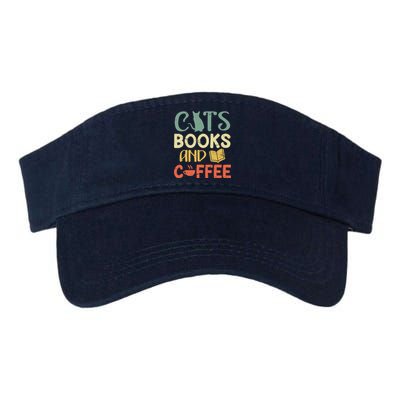 Cats Books And Coffee Cafe Coffee Drinker Valucap Bio-Washed Visor