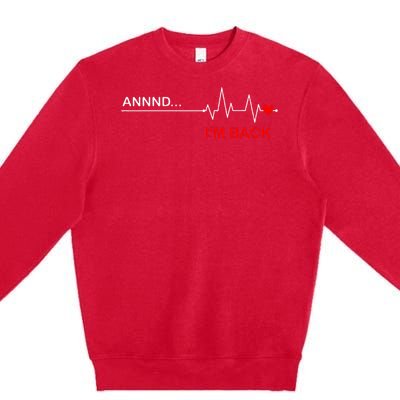 Coronary Bypass Artery Open Heart Diseases Surgery Heartbeat Premium Crewneck Sweatshirt