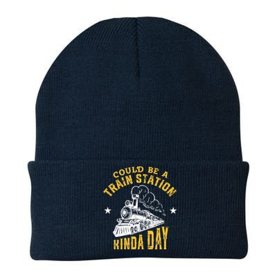 Could Be A Train Station Kind of Day Knit Cap Winter Beanie