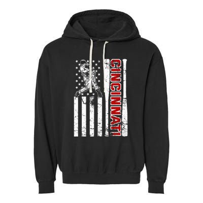 Cincinnati Baseball American Flag Garment-Dyed Fleece Hoodie