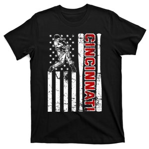 Cincinnati Baseball American Flag T-Shirt