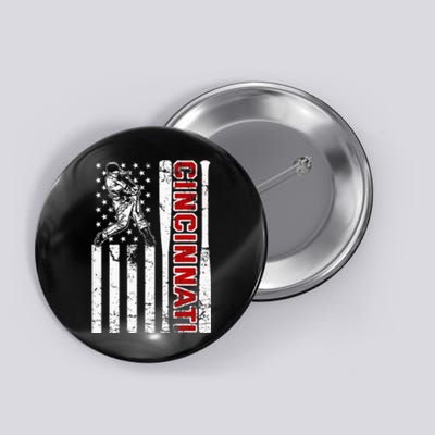 Cincinnati Baseball American Flag Button