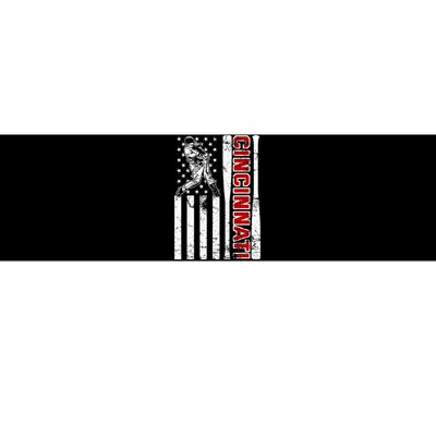 Cincinnati Baseball American Flag Bumper Sticker