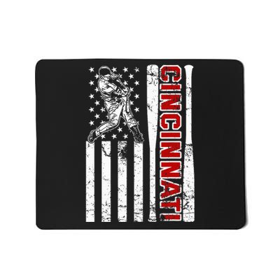 Cincinnati Baseball American Flag Mousepad