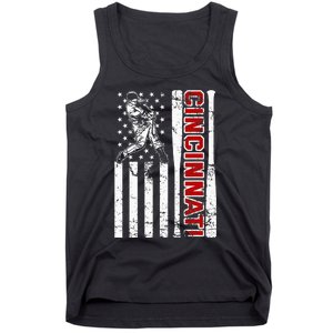 Cincinnati Baseball American Flag Tank Top