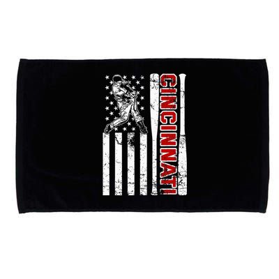 Cincinnati Baseball American Flag Microfiber Hand Towel