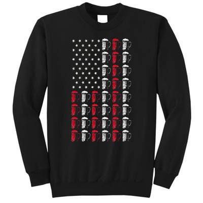 Craft Beer American Flag Patriotic 4th Of July Booze Brewer Sweatshirt