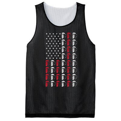 Craft Beer American Flag Patriotic 4th Of July Booze Brewer Mesh Reversible Basketball Jersey Tank