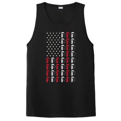 Craft Beer American Flag Patriotic 4th Of July Booze Brewer PosiCharge Competitor Tank