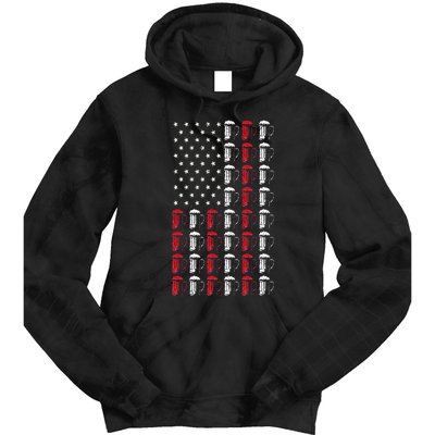 Craft Beer American Flag Patriotic 4th Of July Booze Brewer Tie Dye Hoodie