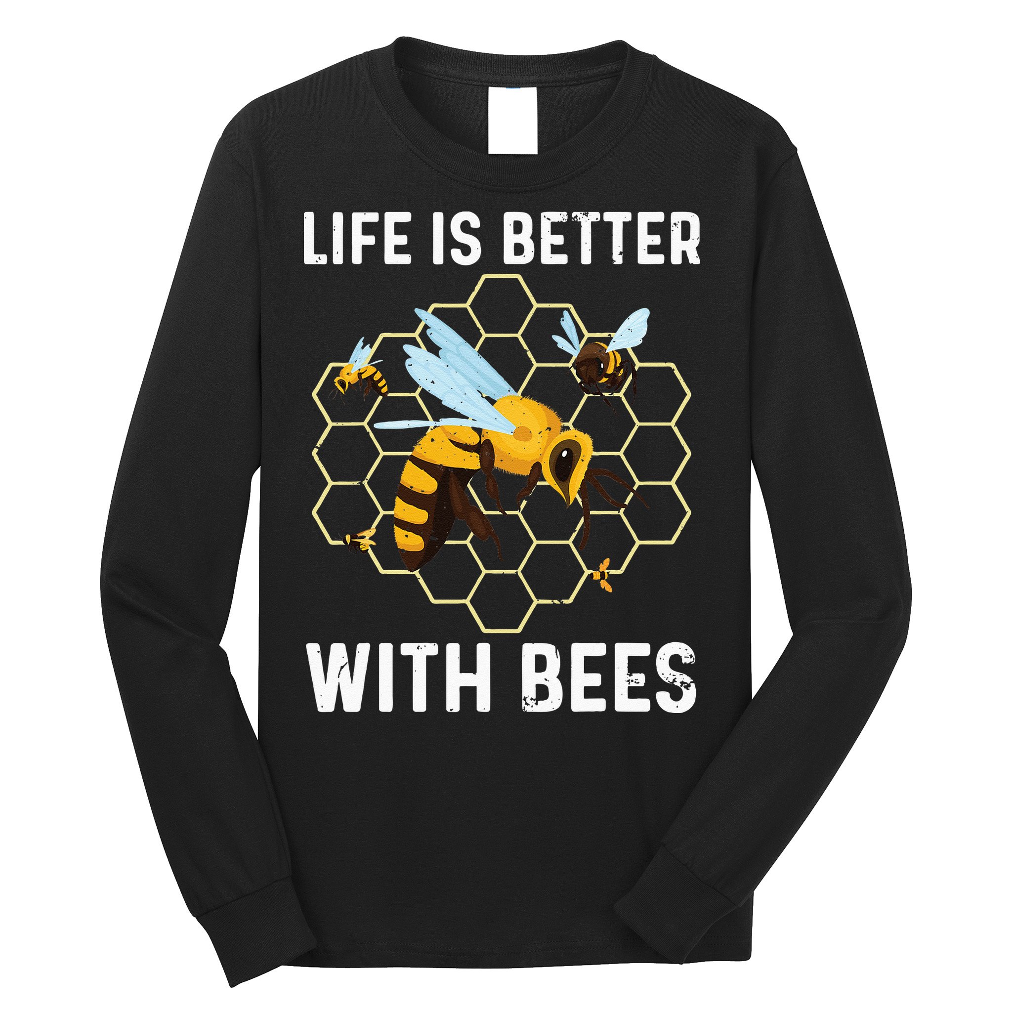 Cute Bee Art Beekeeping Honey Bumble Bee Lover Long Sleeve Shirt